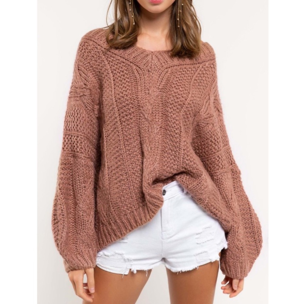 POL Rust Chunky Sweater